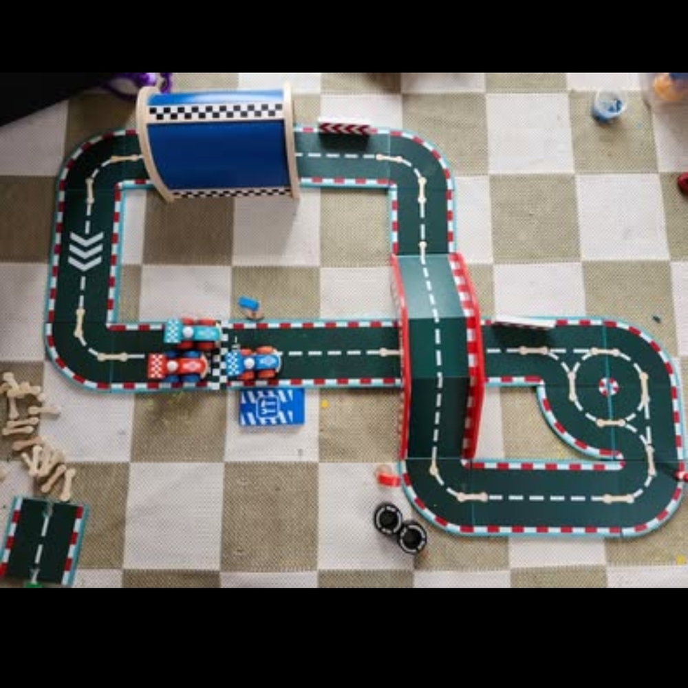 Vilac Blue and Red Race Track Set with Cars